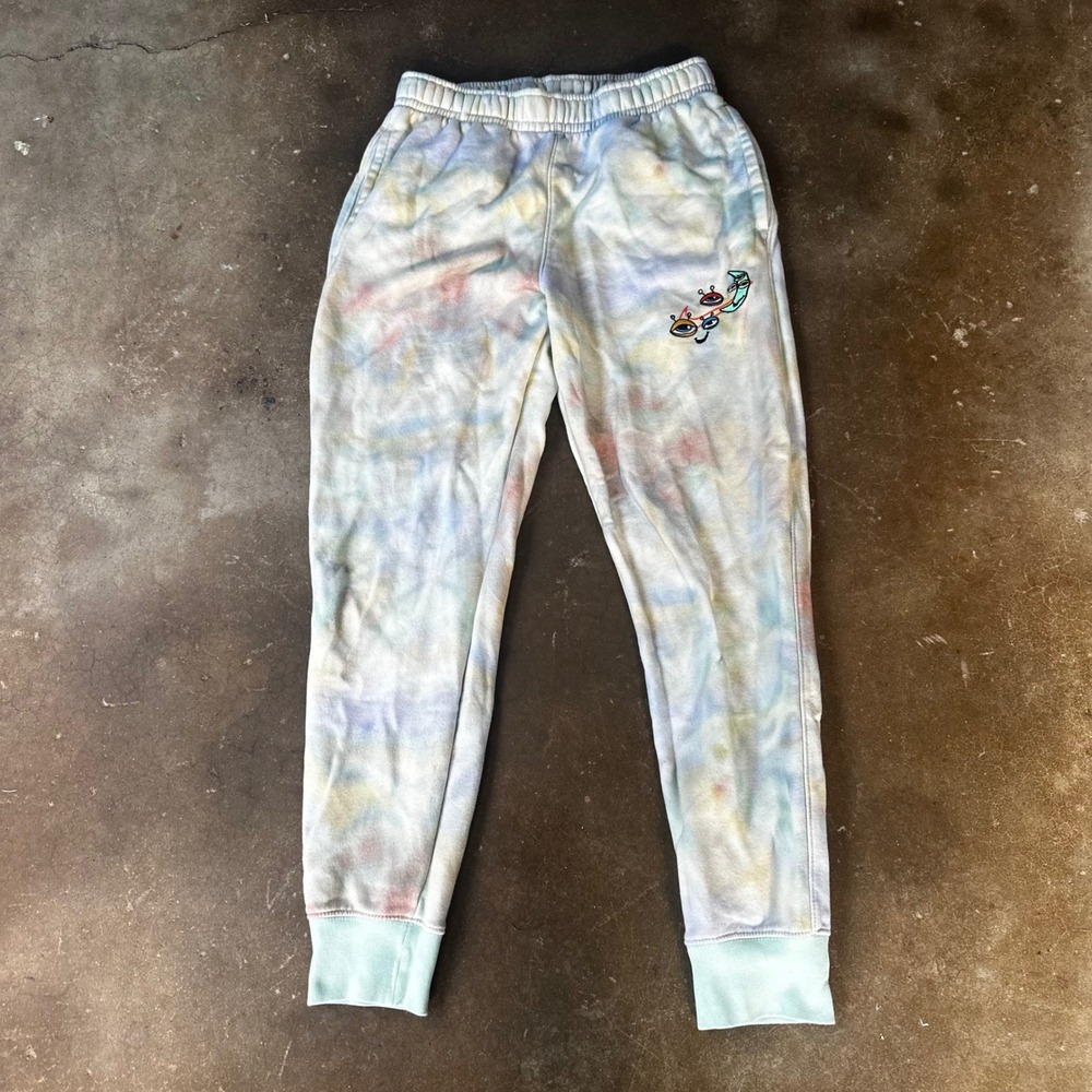 Nike Joggers Womens Small Multi Color Excellent Tie Dye Embroidered Moon Eye
